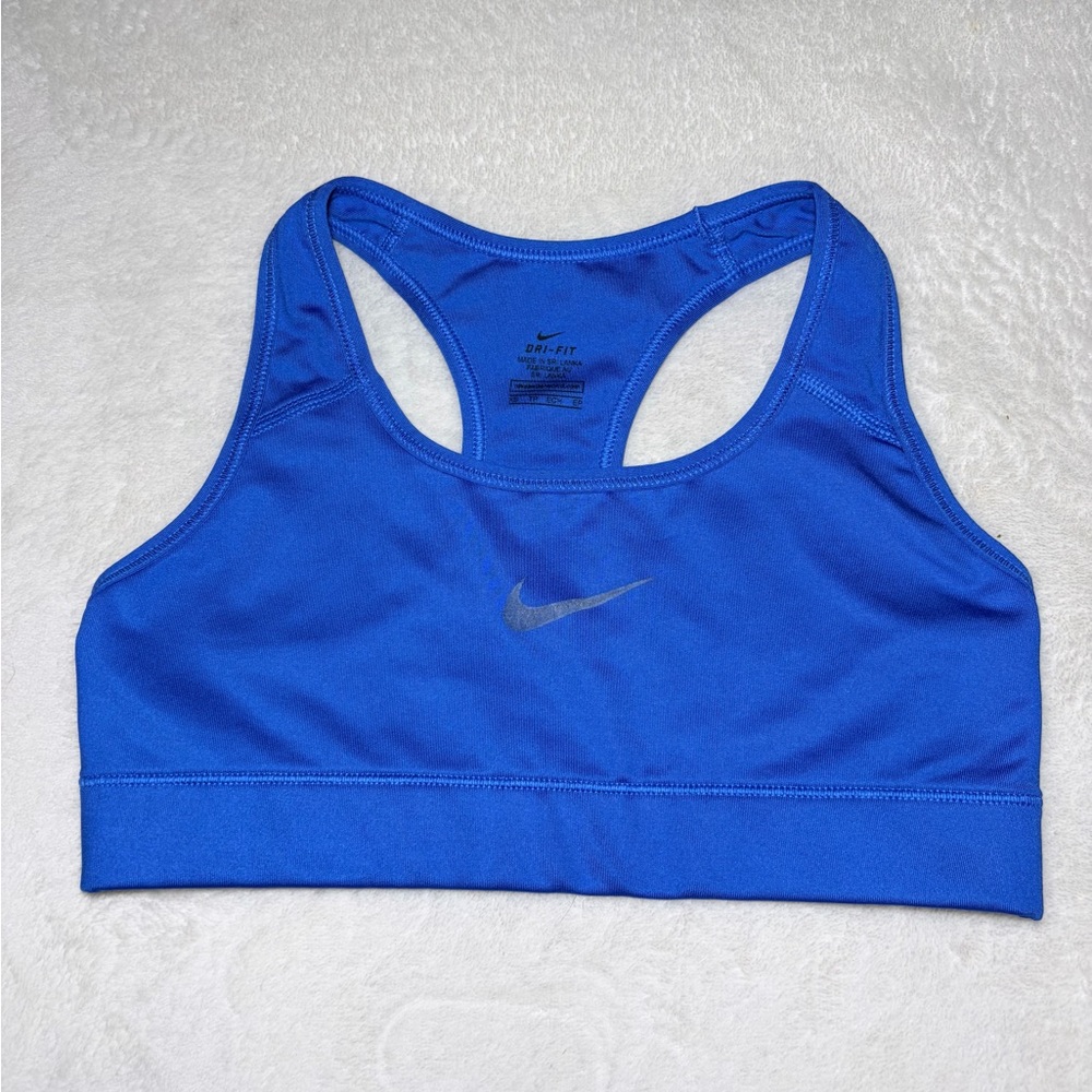 Nike Royal Blue‎ Racerback Sports Bra with Silver Swoosh Sz XS